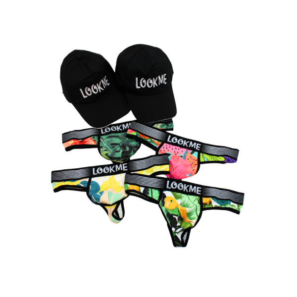 Pack 4 Strings Homme LM2402-57 LOOKME + 2 Casquettes Offertes